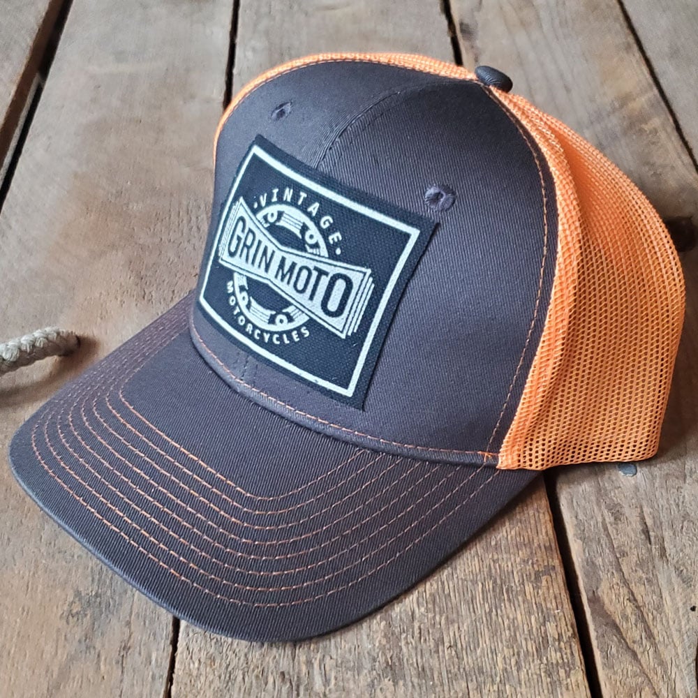 Grin Moto Logo Cap - Grey/Orange