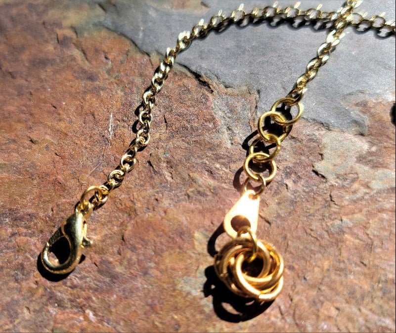 Image of Dice Necklace- Gold Rainbow