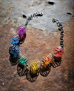 Image of Dice Bracelet- Silver Rainbow