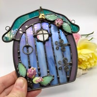 Image 1 of Blue/lavender Fairy Door Suncatcher 