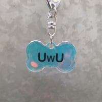 Image 2 of UwU Iridescent Acrylic Charm