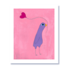 Iris a bird with a heart balloon art print
