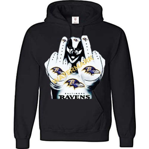 Image of Ravens Hoodie Middle Finger. With a FREE $25 Headband!