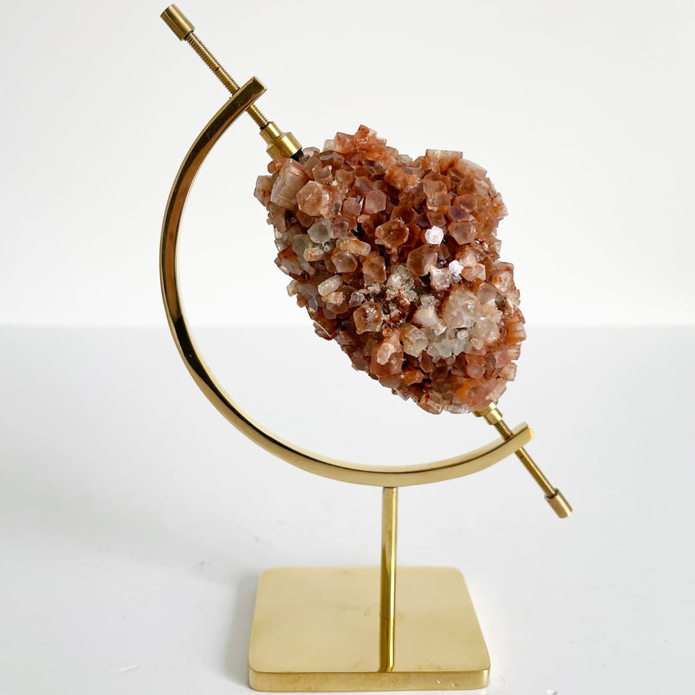 Image of Aragonite no.86 + Brass Arc Stand
