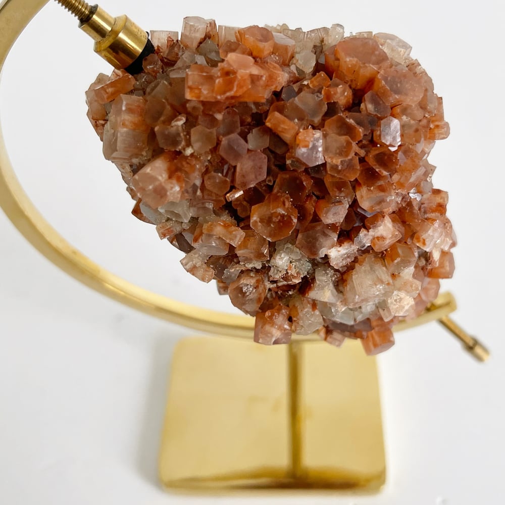 Image of Aragonite no.86 + Brass Arc Stand