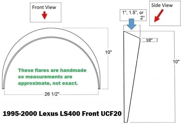 LS400 Front Fender Flares (1995-2000 UCF20)