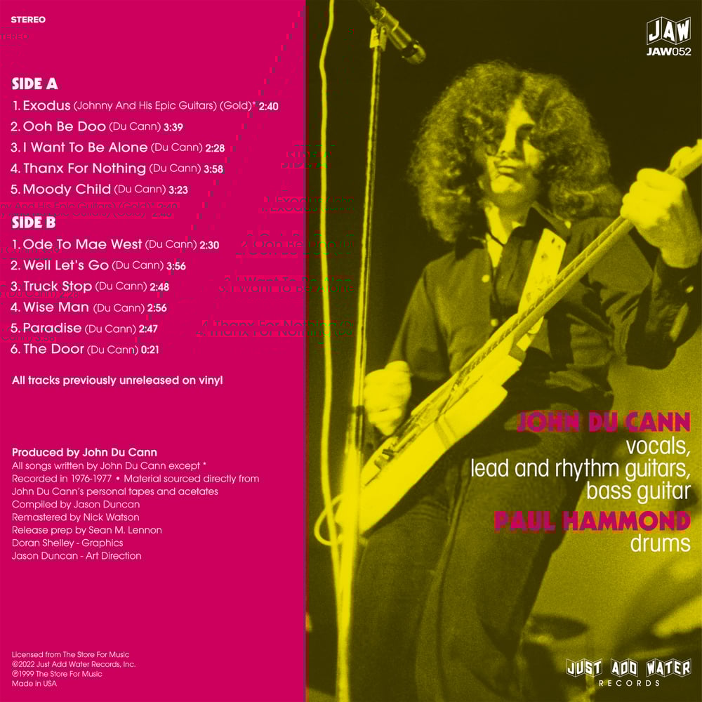 JOHN DU CANN - Thanx For Nothing LP JAW052