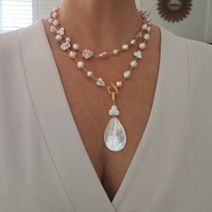 Large Mother of Pearl Drop Charm