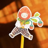 Strawberry Gnome - mirror matte stickers