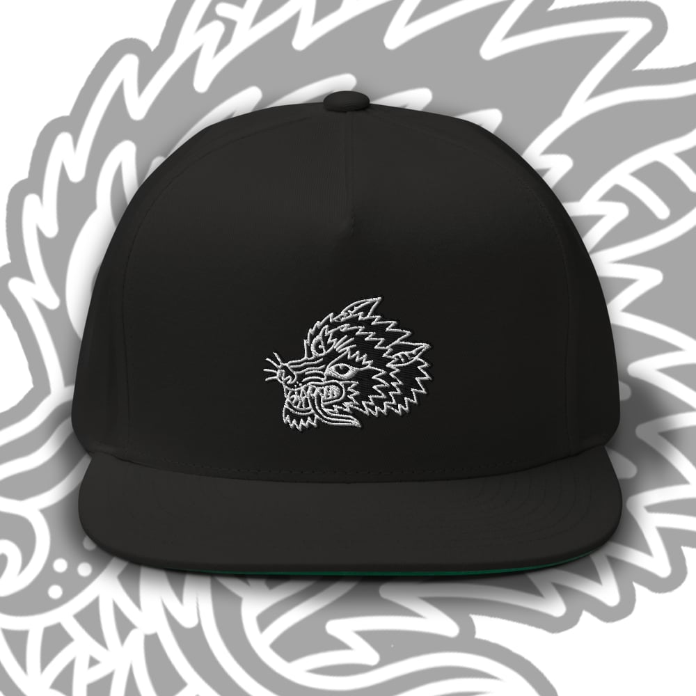 Image of EMBROIDERED WOLF SNAPBACK