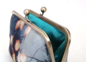Image of Forest lights, silk clutch bag with optional chain handle
