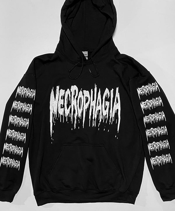 Image of Necrophagia Hoodie with Sleeve Prints