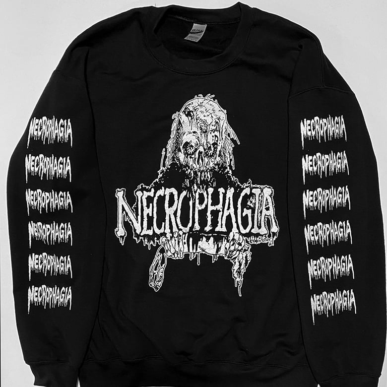 Image of Necrophagia - Death Is Fun - Sweatshirt with Logo Sleeve prints