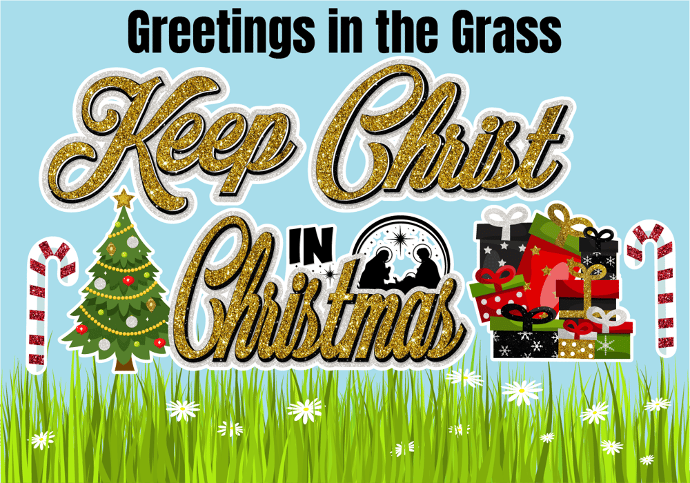 Keep Christ in Christmas Yard Card with Stakes, evangelical Christmas lawn Sign, Christmas Sign with