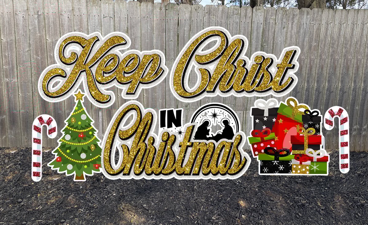 Keep Christ in Christmas Yard Card with Stakes, evangelical Christmas