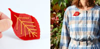 Image 5 of Stitched Autumn Leaf Brooches