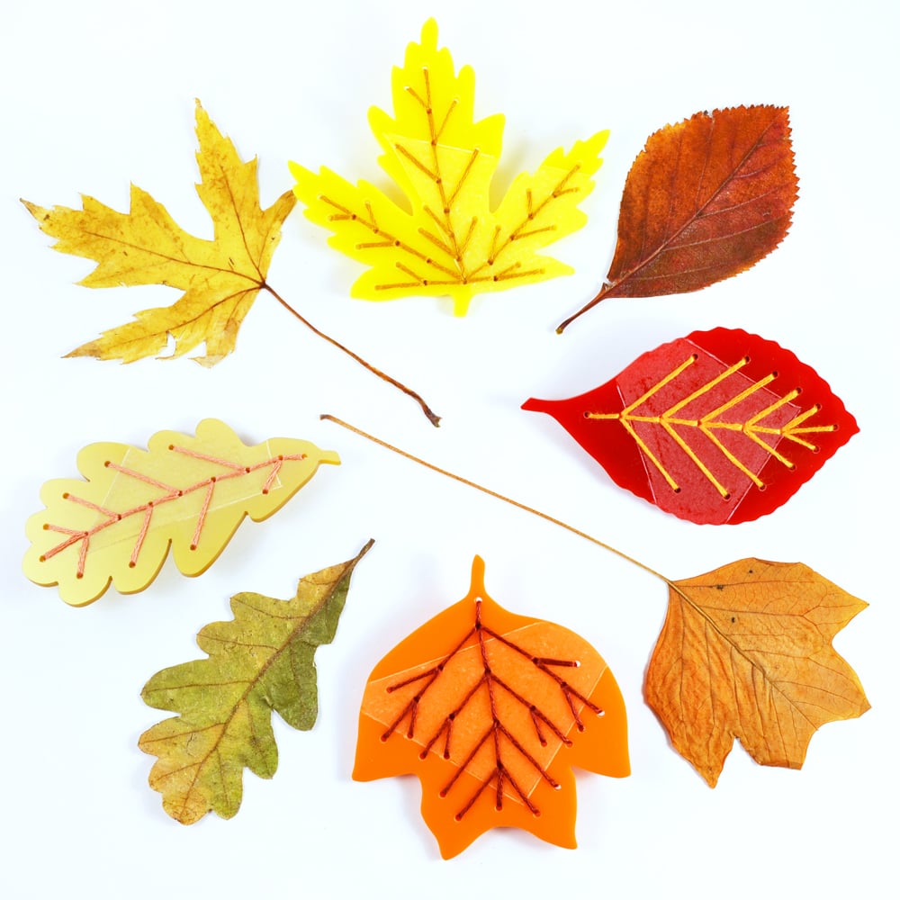 Image of Stitched Autumn Leaf Brooches