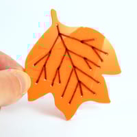 Image 2 of Stitched Autumn Leaf Brooches