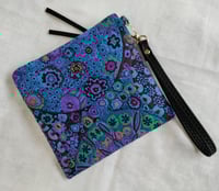Image 5 of Blue & Flowers Wristlet Bag