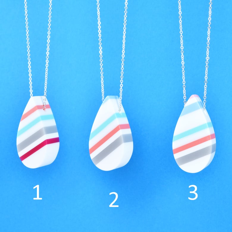 Image of Stripey Teardrop Necklaces 1 to 3