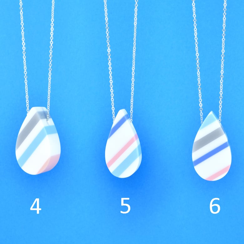 Image of Stripey Teardrop Necklaces 4 to 6