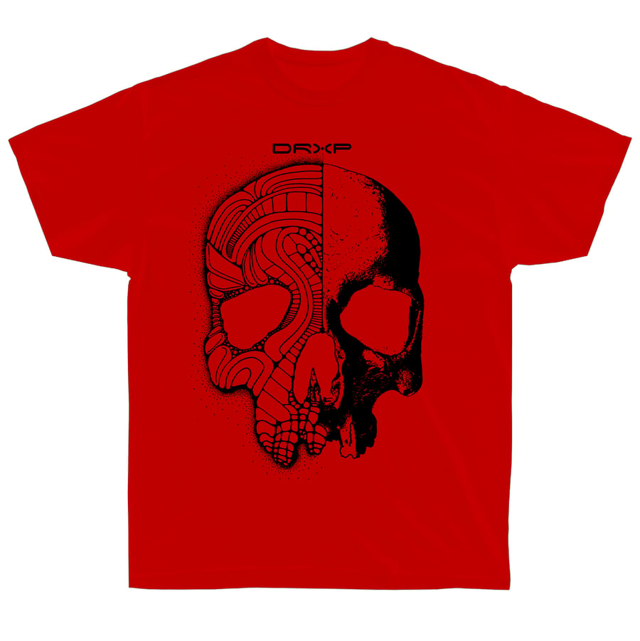 Image of SKULL TEE RED/BLACK