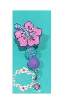 Image 1 of Hibiscus Flower badge with beads