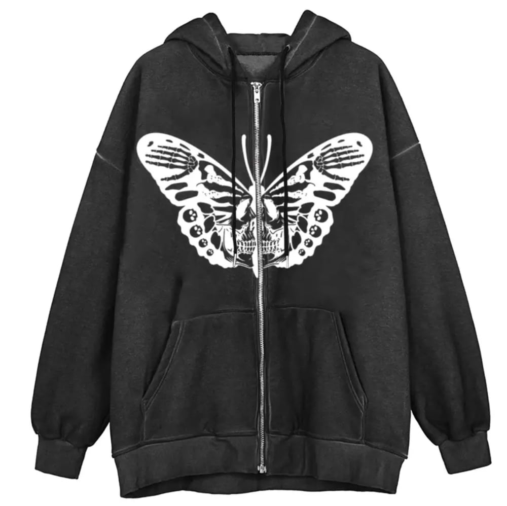 Image of Butterfly Skull Zip Up