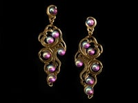 Image 1 of NUAGES MIROIR DÉCORÈ Earring - with Purple Sea Shell
