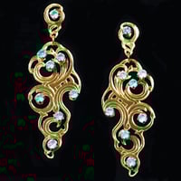 Image 2 of NUAGES MIROIR DÉCORÈ Earring - with Swarovski Stones - Various Colours