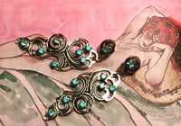 Image 1 of NUAGES MIROIR DÉCORÈ Earring - with Swarovski Stones - Various Colours