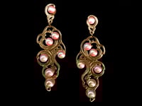 Image 2 of NUAGES MIROIR DÉCORÈ Earring - with Rose Pink Sea Shell