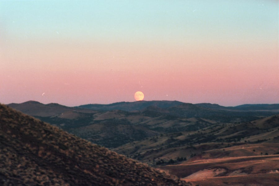 Image of Moon Studies in a Desert Setting.