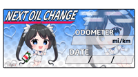 Hestia Oil Change Sticker