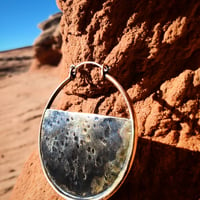 Image 3 of 2 1/2" bronze 'dusk' hoop earrings