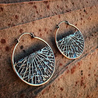 Image 4 of 2 1/2" bronze 'dusk' hoop earrings