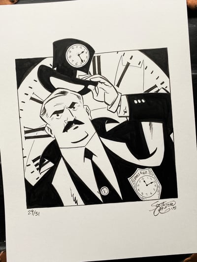 Image of Batober Day 29: CLOCK original art