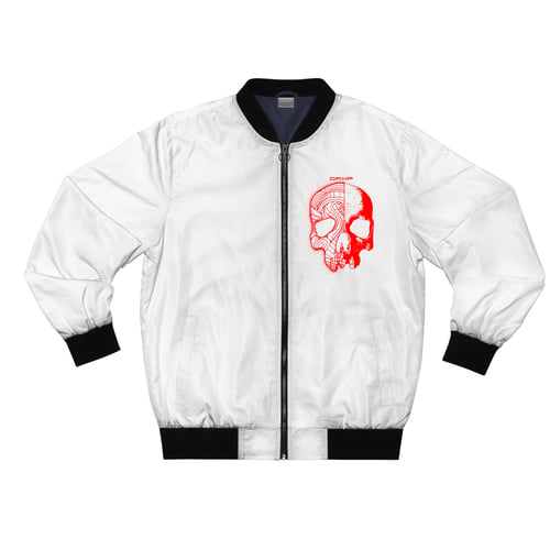 Image of SKULL BOMBER WHITE  RED