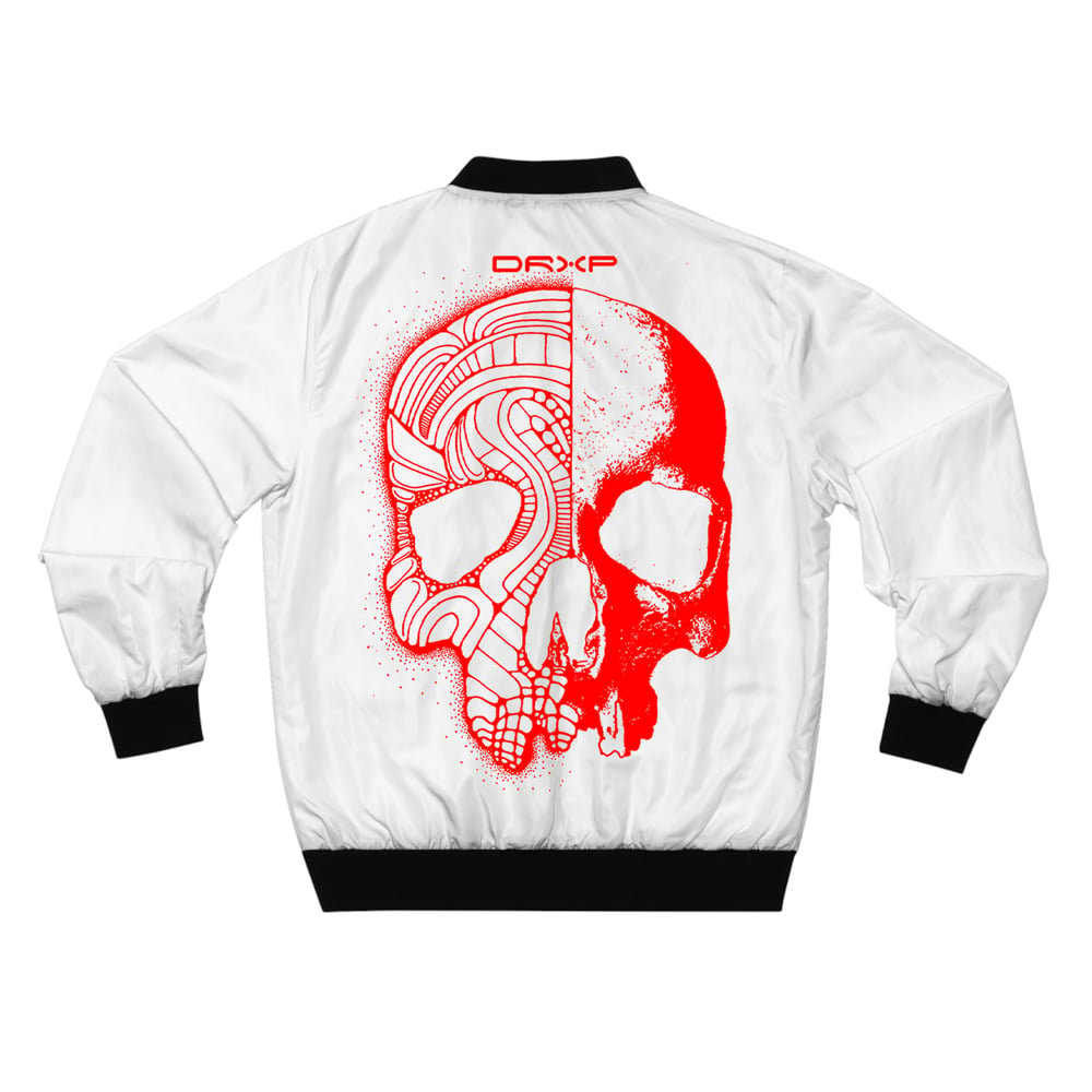 Image of SKULL BOMBER WHITE  RED