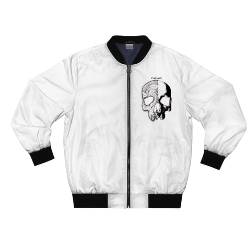 Image of SKULL BOMBER WHITE BLACK