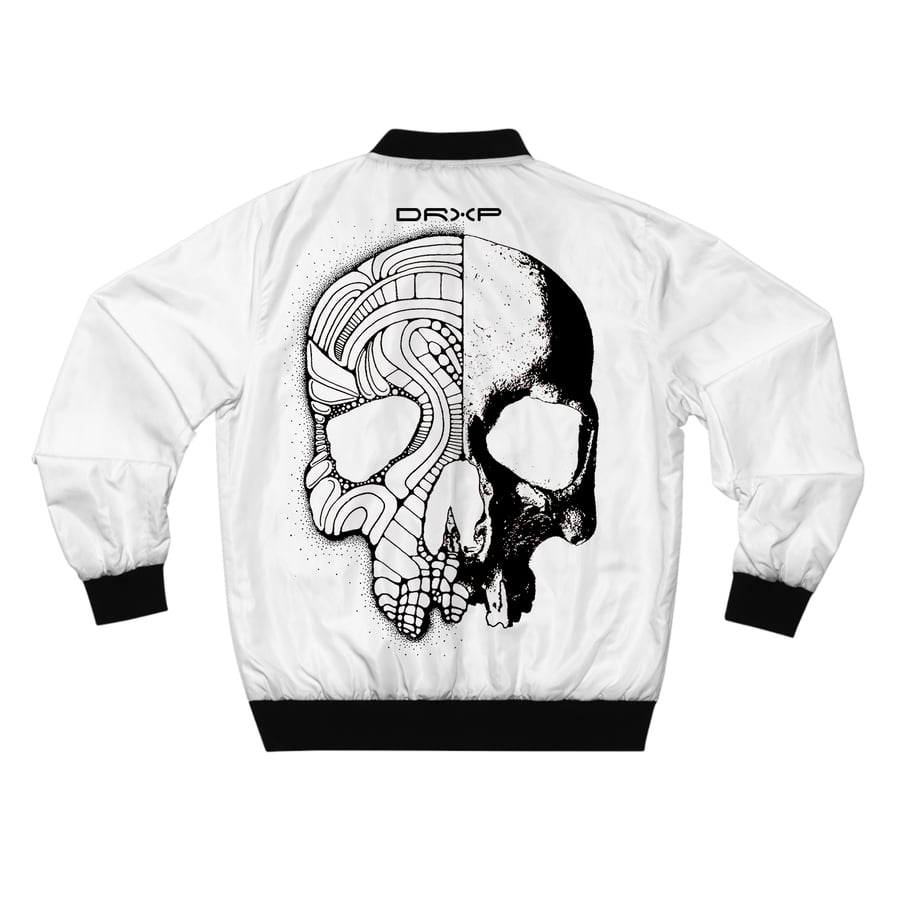 Image of SKULL BOMBER WHITE BLACK