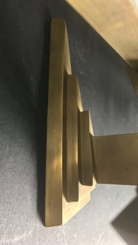 Image 5 of Art Deco Brass Coat Rack with Hat Shelf