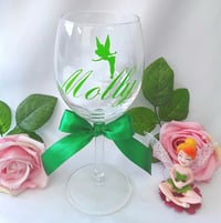 Image 2 of Personalised Tinkerbell wine glass,Personalised Tinkerbell gift, Tinkerbell wine glass