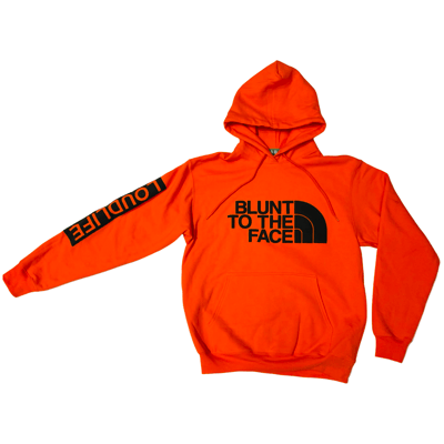 Image of Blunt to the face hoodie (orange/black)