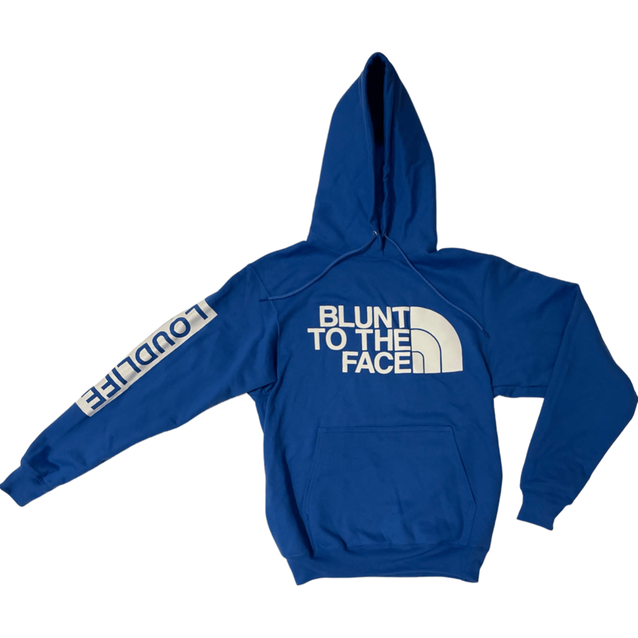 Image of Blunt to the face hoodie (Royal/white)