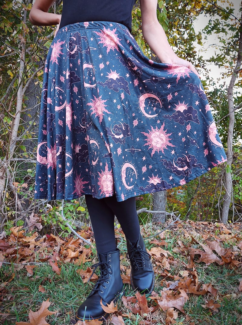 celestial midi skirt