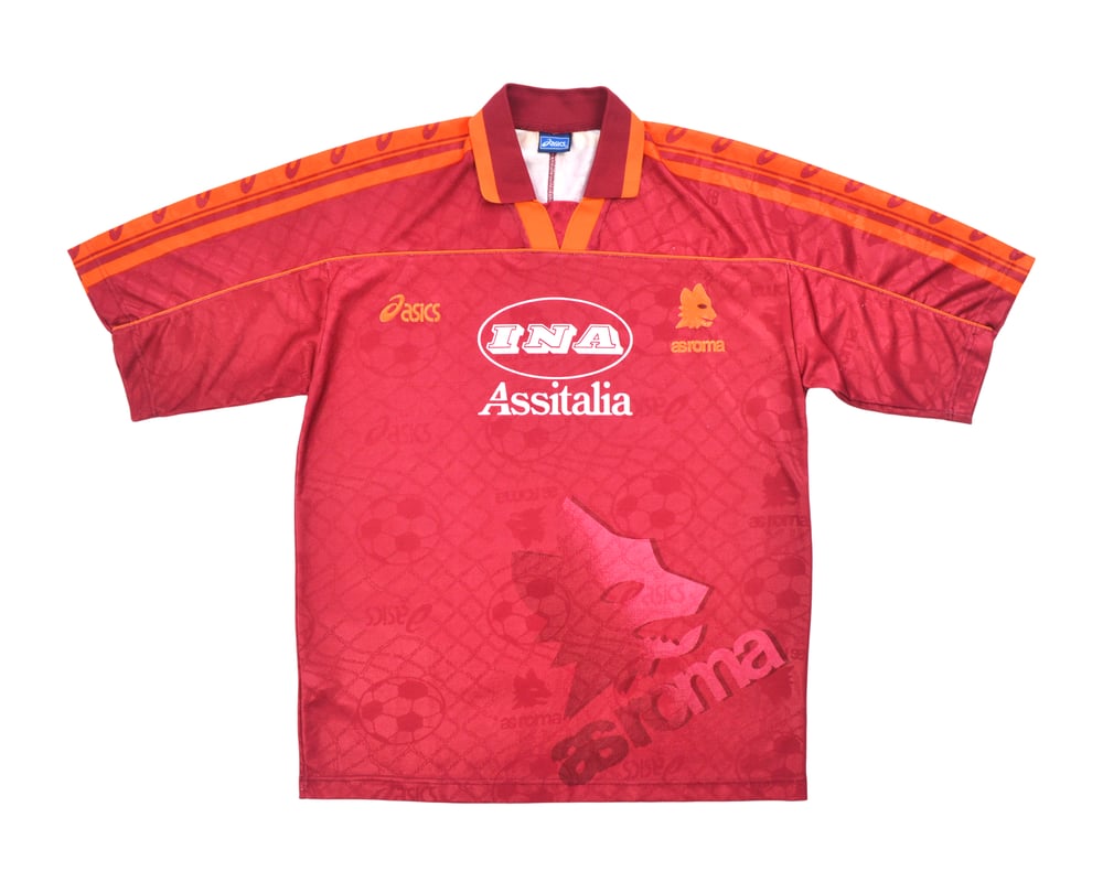 Image of 1995-96 Asics Roma Home Shirt L