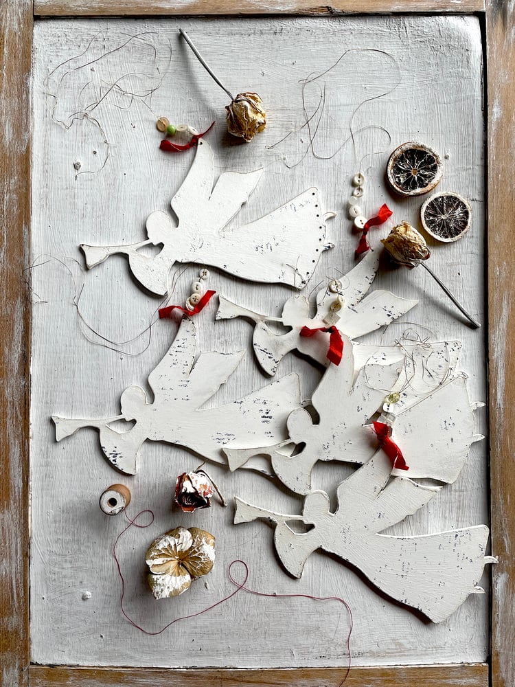 Image of  Angel wooden Christmas decorations