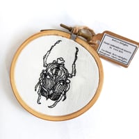Image 1 of Flower Beetle Hand Embroidered Hoop Art - Betty's Delights