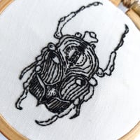 Image 2 of Flower Beetle Hand Embroidered Hoop Art - Betty's Delights